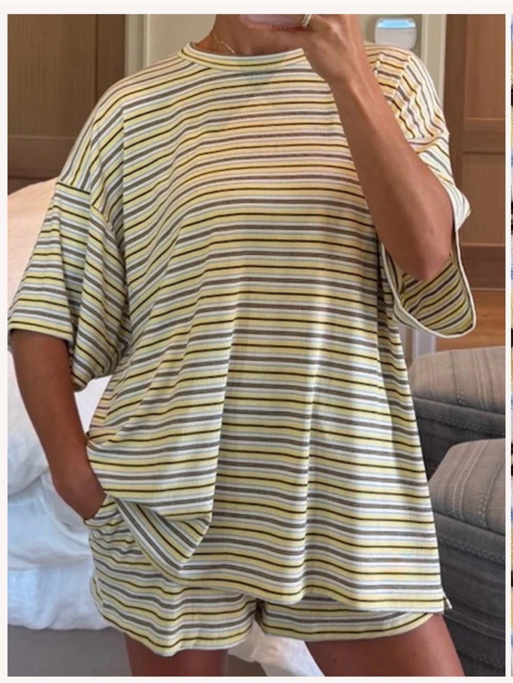 Jovi Ribbed Knit Tee + Shorts Set NEW